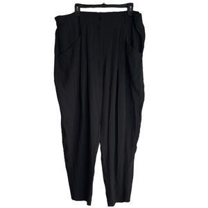 Eileen Fisher Womens XL‎ Black Silk Georgette Crepe Taper Ankle Pant NWT